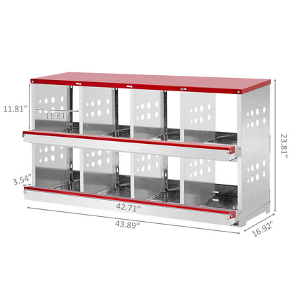 Dismantling And Installation Of Iron Red Feeding Supplies For An 8-compartment Sloping Roof House - DropOnline.co