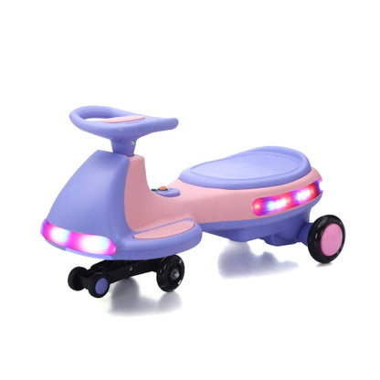 Kids Electric Ride On Car 12V  Electric Wiggle Car , LED Lights , Music,Anti-Rollover For Boys And Girls Ages 3 Indoor Outdoor