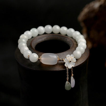 Shell flower jade water drop bracelet - DropOnline.co