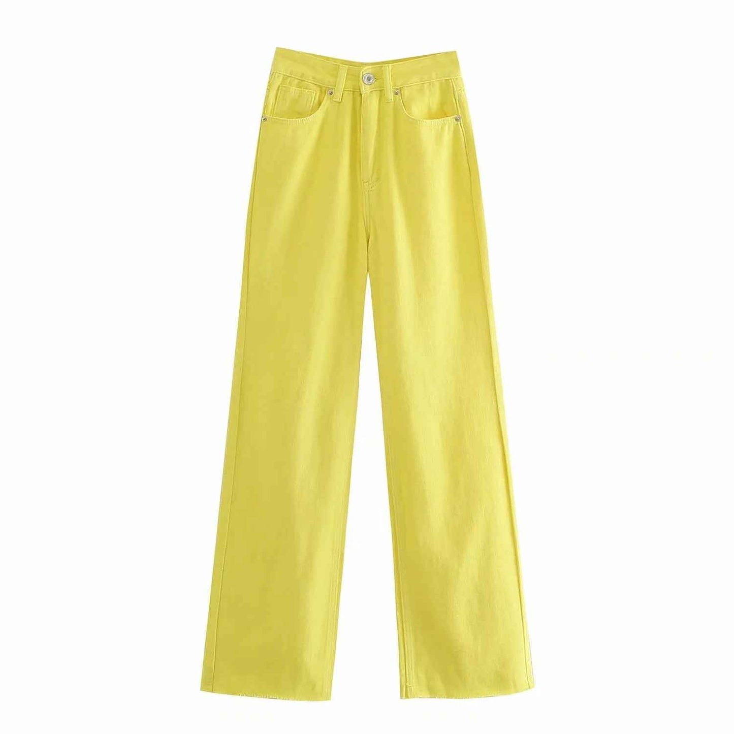 Women's High Waist Colorful Jeans Loose Slimming Wide Leg Pants