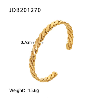 Fashionable And Versatile Gold-plated Stainless Steel Bracelets With Zirconia - DropOnline.co