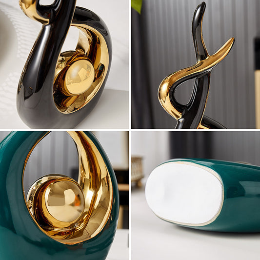 Premium Ceramic Entrance Decoration Ornaments - Light Luxury Abstract Home Accents