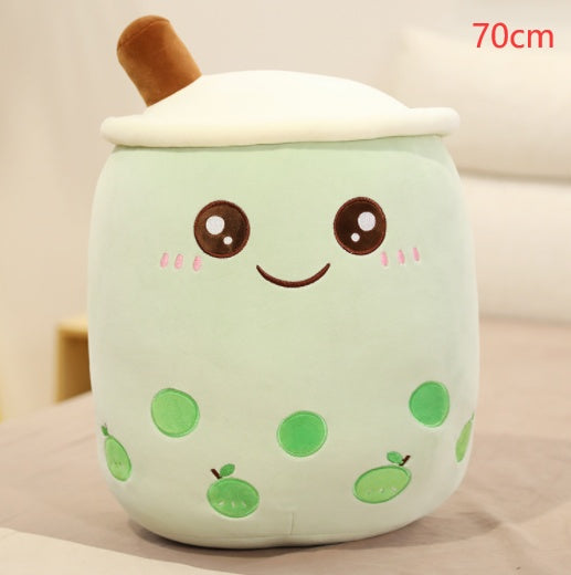 Boba Tea Plush Toy - Cute Strawberry Milk Tea Stuffed Animal Pillow Cushion for Kids