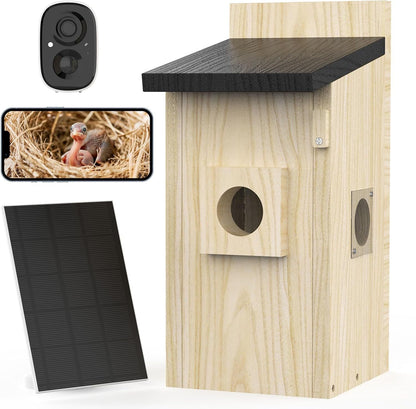 Smart Bird Houses For Outside Solar Powered,4MP Birdhouse Camera For Outdoors, Watch Bird Nesting & Hatching In Real Time, AI Identify Bird Behavior & Create, DIY Ideal Gift - DropOnline.co