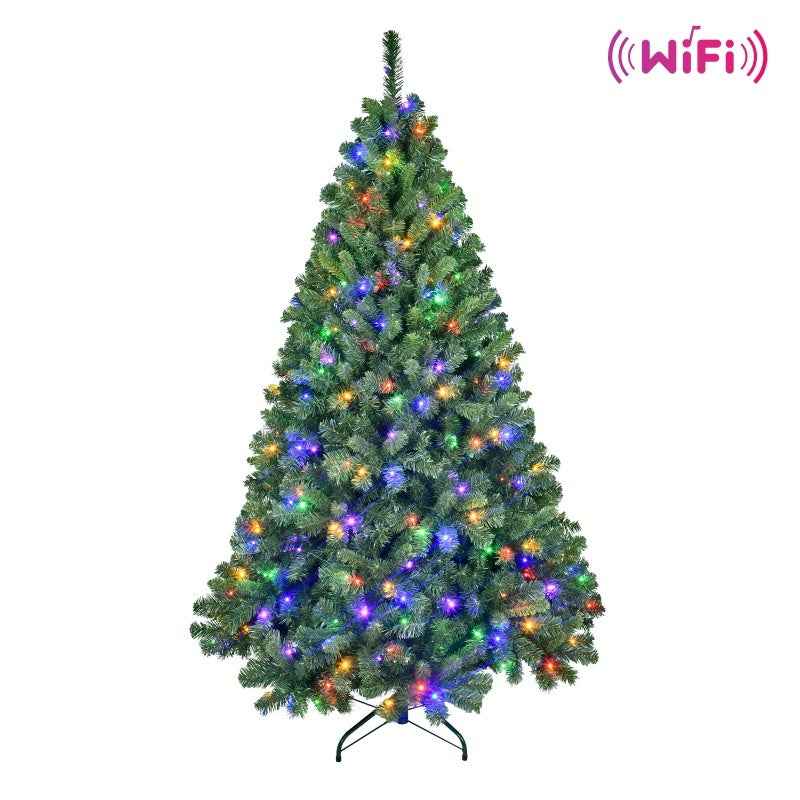 PVC Christmas Tree with Lights - Pre-Lit Holiday Decoration
