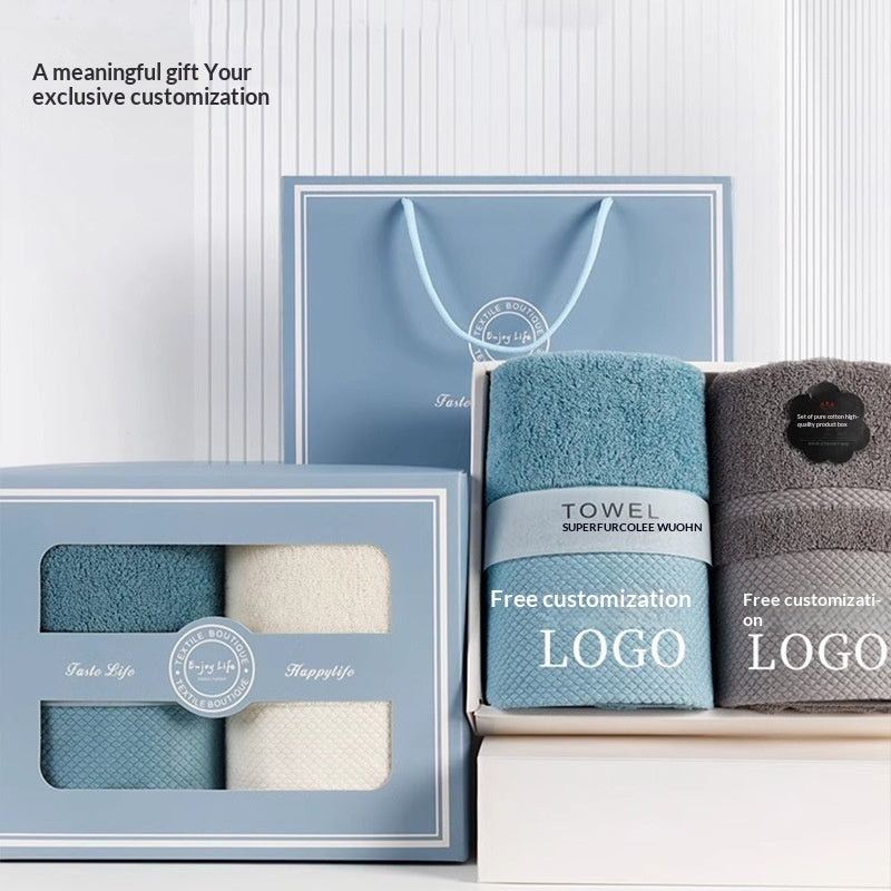 Towel And Bath Towel Gift Set With Customizable Logo For Return Gifts And Souvenirs