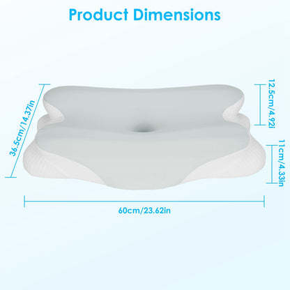 1Pc Orthopedic Memory Foam Pillow With Cooling Case Neck Support Pillow With Machine Washable Case For Side Back Stomach Sleepers - DropOnline.co