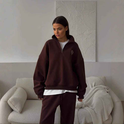 All-matching Comfortable Letter Crew Neck Terry Sweater