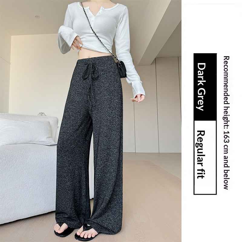 High-waisted Loose Knit Pants For Women