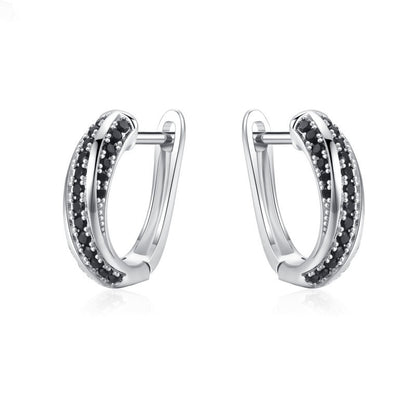 Copper Inlaid Zircon Women's Earrings Popular - DropOnline.co