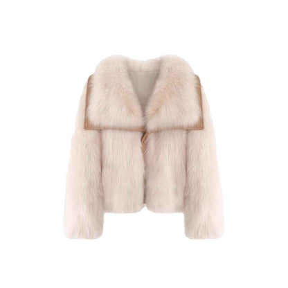 Youth-style Faux Fox Fur Coat
