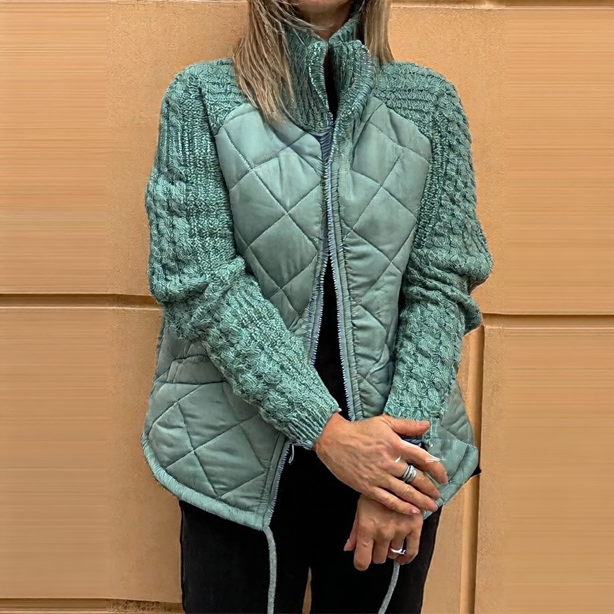 Women's Zippered Stand Collar Cardigan - Modern Zip-Up Sweater