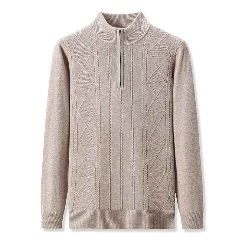 Half Zipper Thickening Thermal Head Cover Knitted Inner Match Woolen Sweater