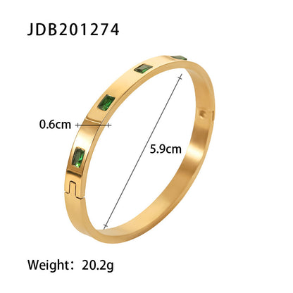 Fashionable And Versatile Gold-plated Stainless Steel Bracelets With Zirconia - DropOnline.co