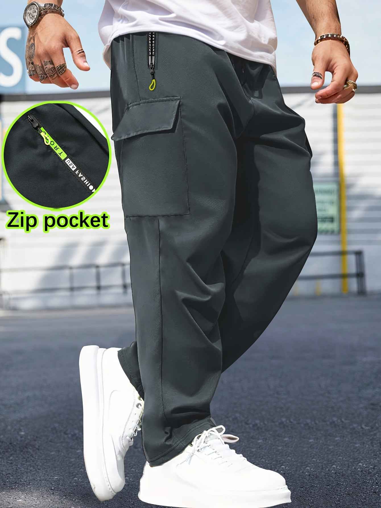 Breathable Cargo Pants Retro Workwear