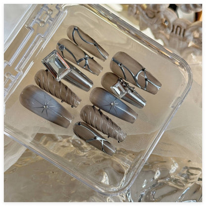 Handmade Long Mechanical Awn Star  Diamond Manicure - DropOnline.co