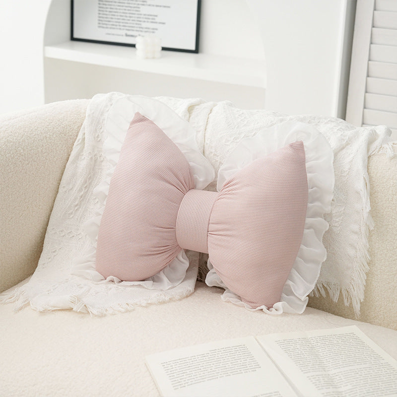 Sweet Cute Butterfly-shaped Waist Pillow Office Bedroom Sofa Home Pillow Four Seasons Universal Pillow Lace Side Cushion