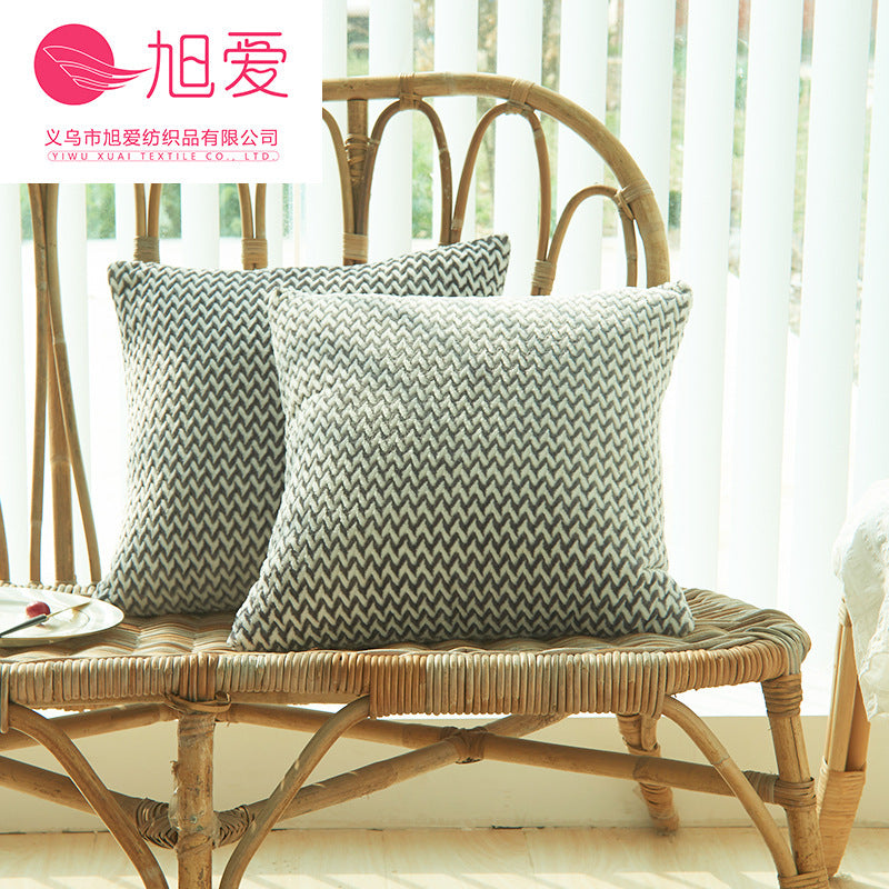 Herringbone Double-sided Plush Car Cushion Sofa Cushion