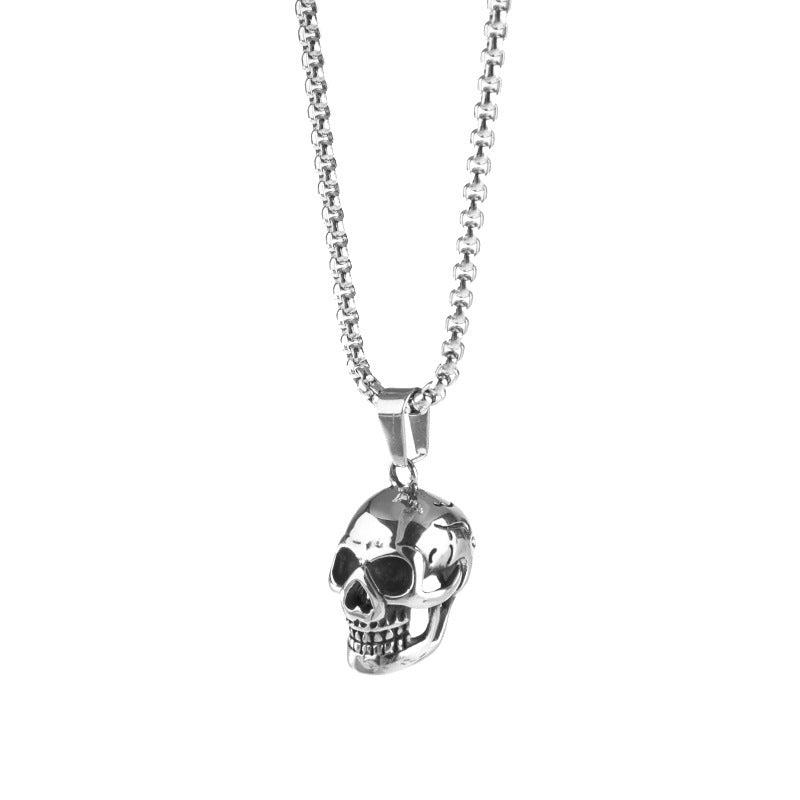 Halloween Skull Necklace - Men's Punk Titanium Steel Chain