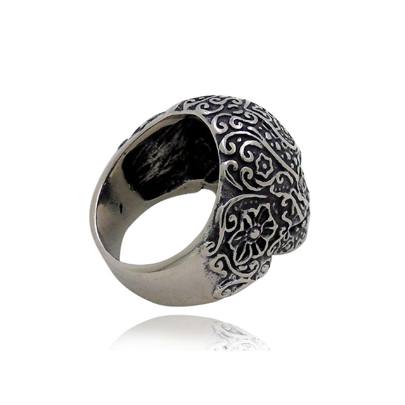 Men's Hip Hop Skull Ring - Trendy Punk Style Titanium Steel