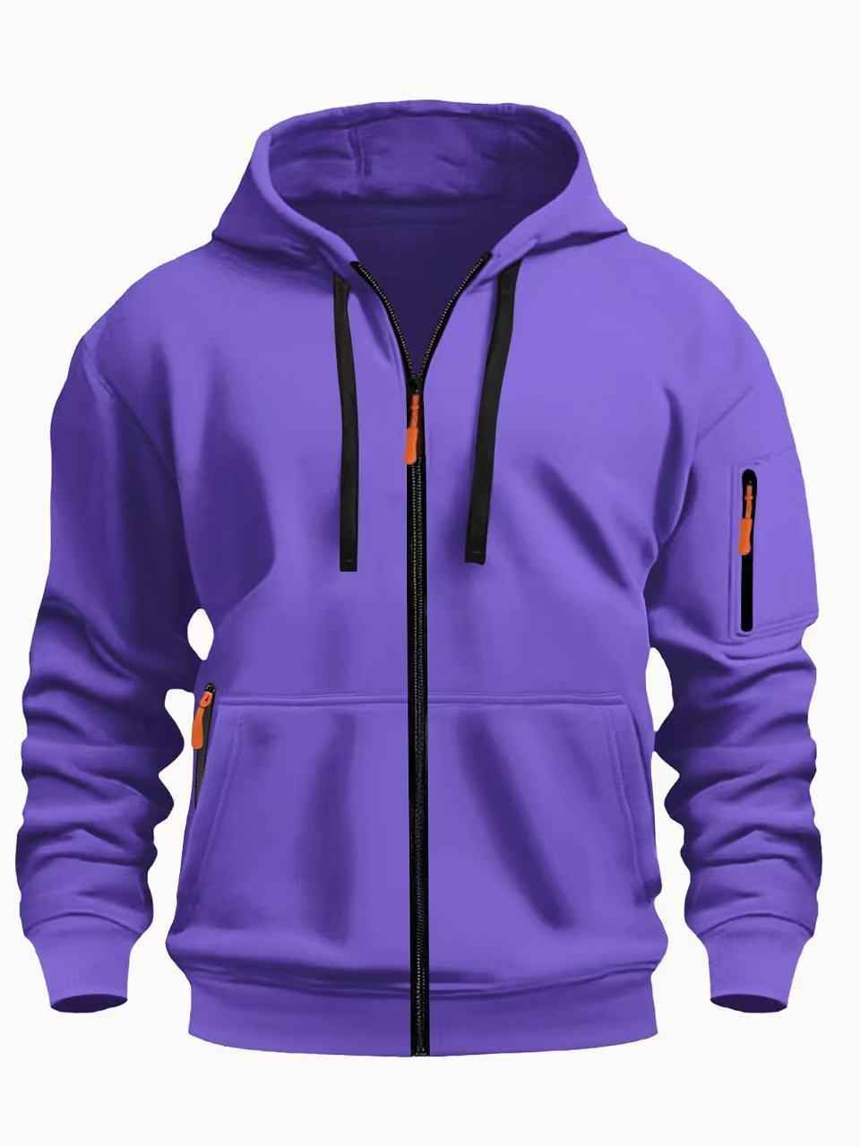 Men's Zipper Hooded Sweatshirt - Sports Casual Cardigan Jacket