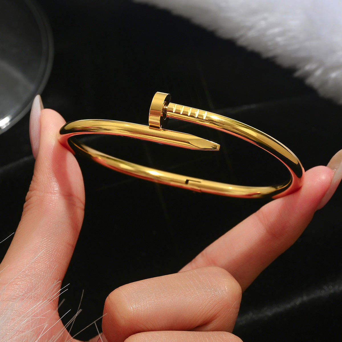 Stainless Steel Gold Bracelet - Love Nail Design