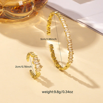 2pcs Fashionable Women's Cubic Zirconia Decorative Wristband, Irregularly Inlaid With Open Wristband Rings, Suitable For Matching With Daily Clothing - DropOnline.co