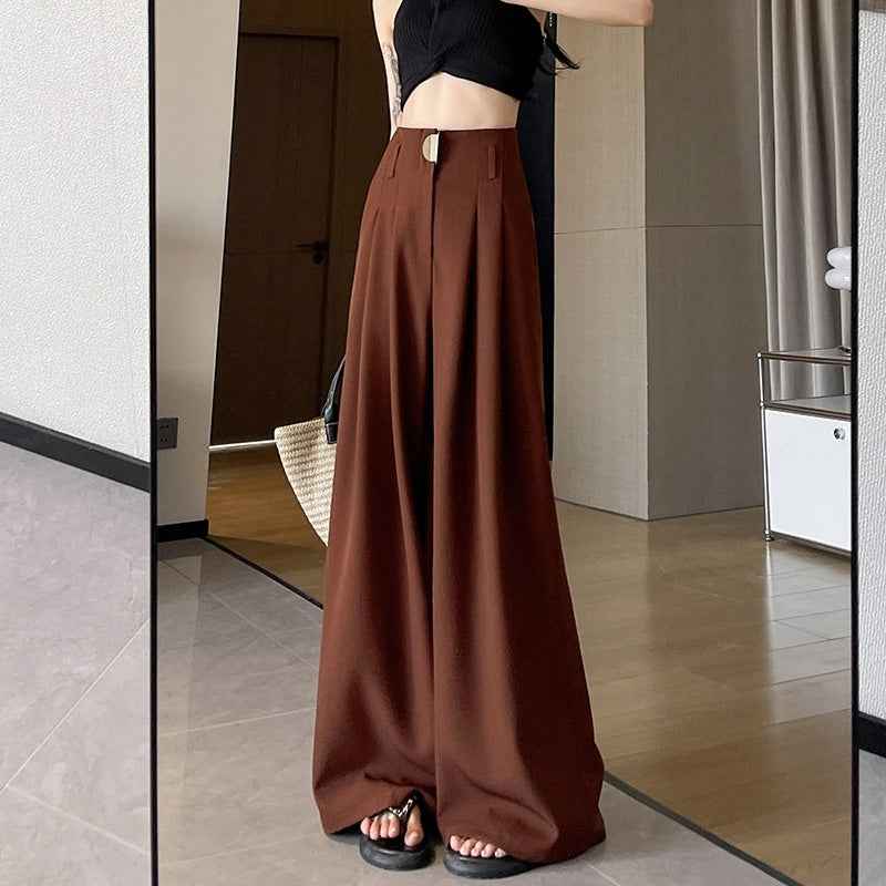 Women's Wide-leg Pants High-waisted Draped Loose Slim-fit Casual Straight