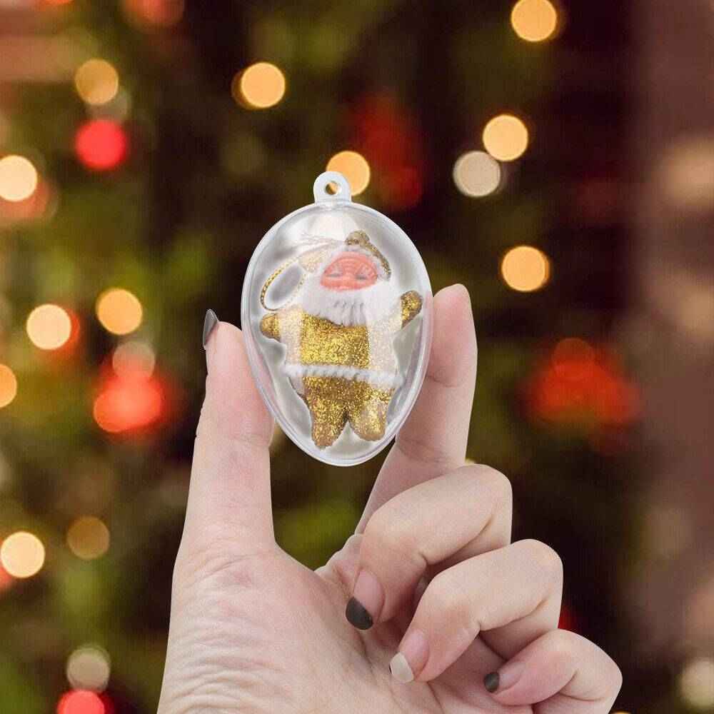 5 PCS Clear Plastic Christmas Balls - Fillable Sphere Xmas Tree Ornament Baubles - DropOnline.co