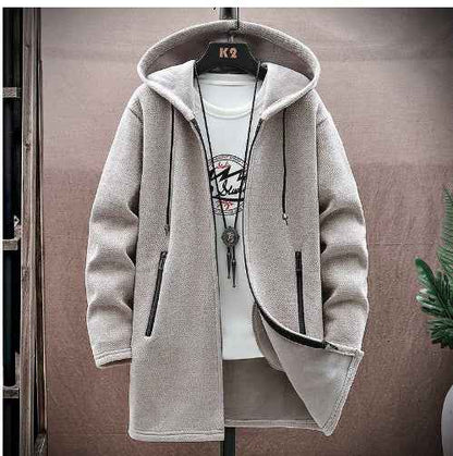New Men's Chenille Hooded Cardigan Sweater