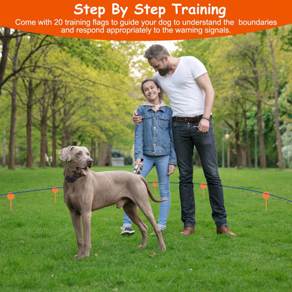 1Set Dog Fence System Pet Containment System With One Hundred Adjustable Levels IPX7 Waterproof Rechargeable Receiver Underground Fence For Small Medium Large Dog - DropOnline.co