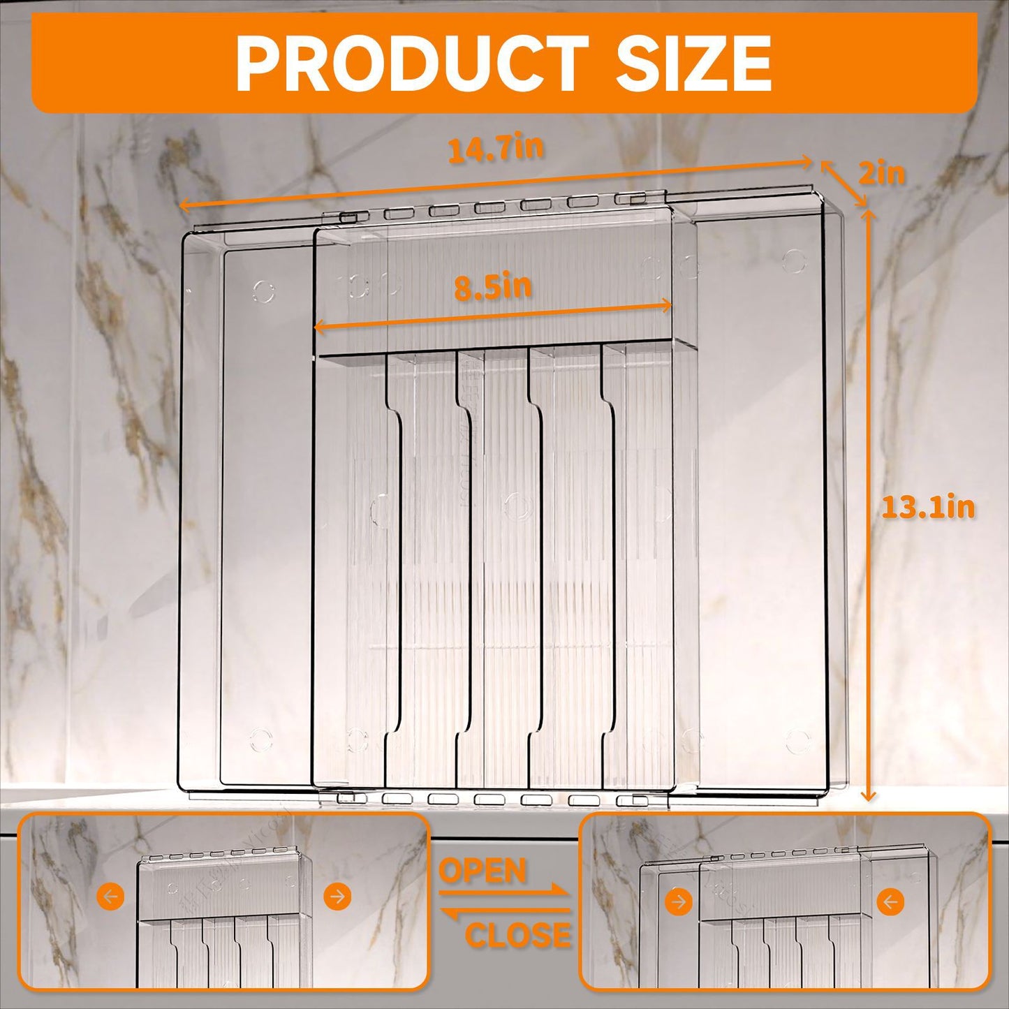 Multi-Compartment Plastic Storage Box - 6-Grid Organizer Container