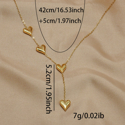 Lxalry 18K Gold Plated Heart Necklace  Recycled Stainless Steel Modern Minimalist Jewelry  Hypoallergenic   Ocean-Safe Gift For Women Wife Mom  Everyday Elegance With Golden Hour Glow - DropOnline.co