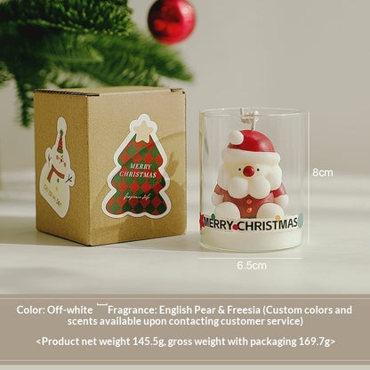Santa Claus-themed Glass Holders Soy Wax Candles