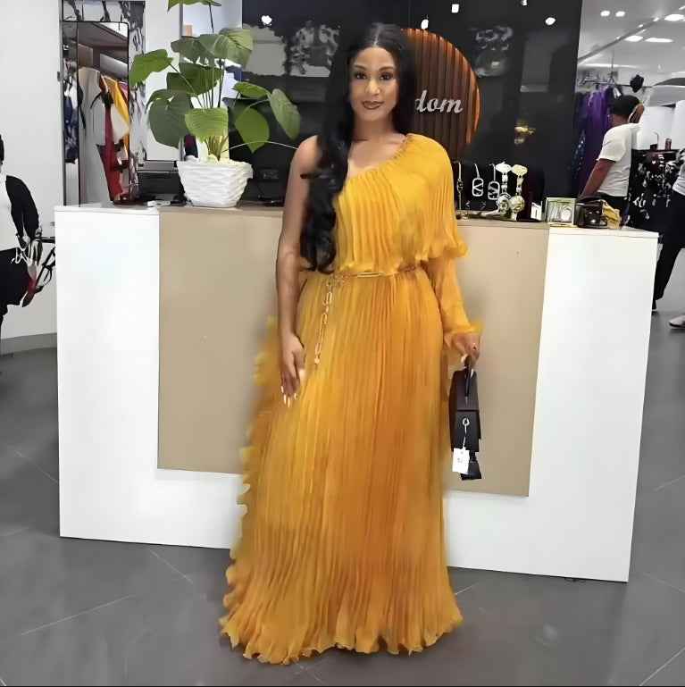 Fashionable One-shoulder Elegant Evening Dress