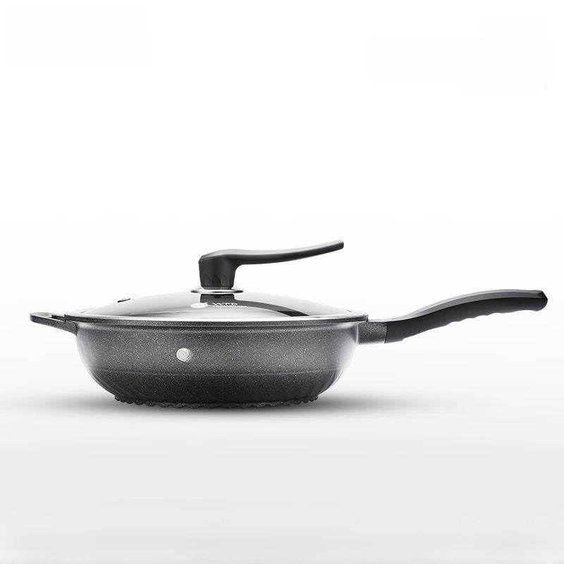Premium Maifan Stone Non-Stick Wok - Flat Bottom Multi-Layer Composite Pan
