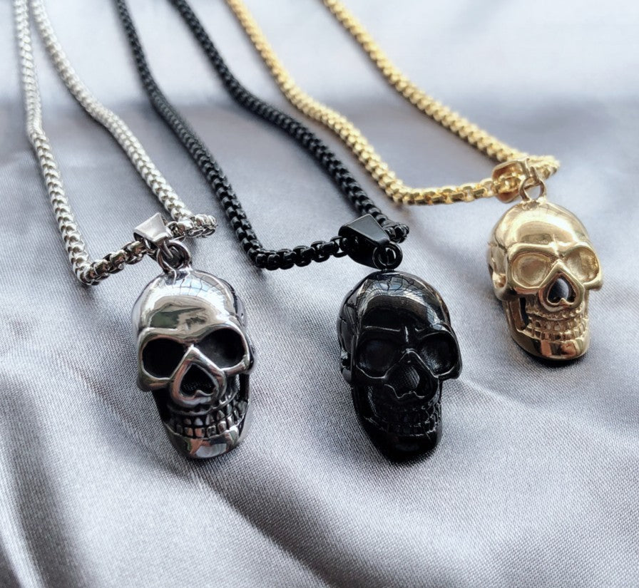 Halloween Skull Necklace - Men's Punk Titanium Steel Chain