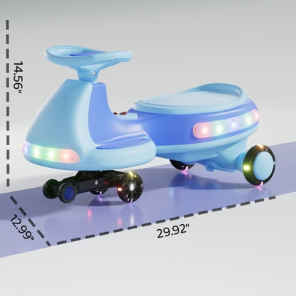 Kids Electric Ride On Car 12V  Electric Wiggle Car , LED Lights , Music,Anti-Rollover For Boys And Girls Ages 3 Indoor Outdoor