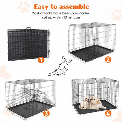 A Dog Cage With Two Doors - DropOnline.co