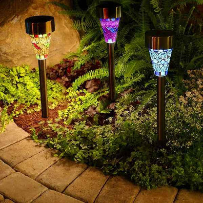 6Packs Solar Garden Lights Outdoor Solar Pathway Lights IP44 Water-resistant Landscape Lights 8Hrs Lawn Lamps For Yard Driveway Walkway