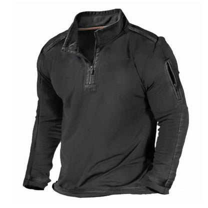 Men's Outdoor Zipper Pocket Long Sleeve Sweater
