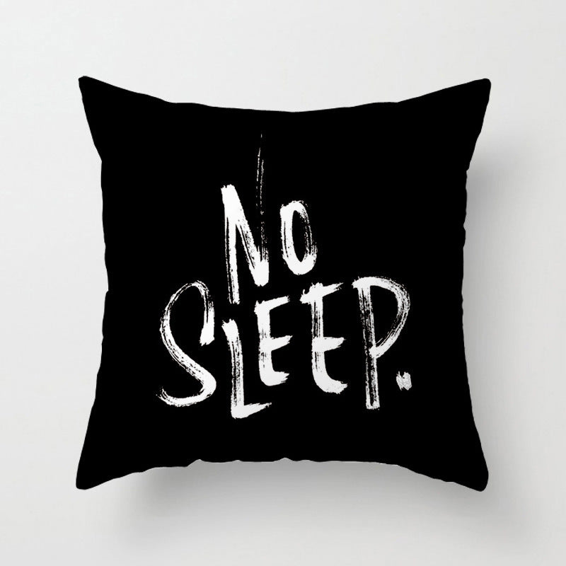 Geometric English Letter Simple And Light Luxury Waist Cushion Pillowcase