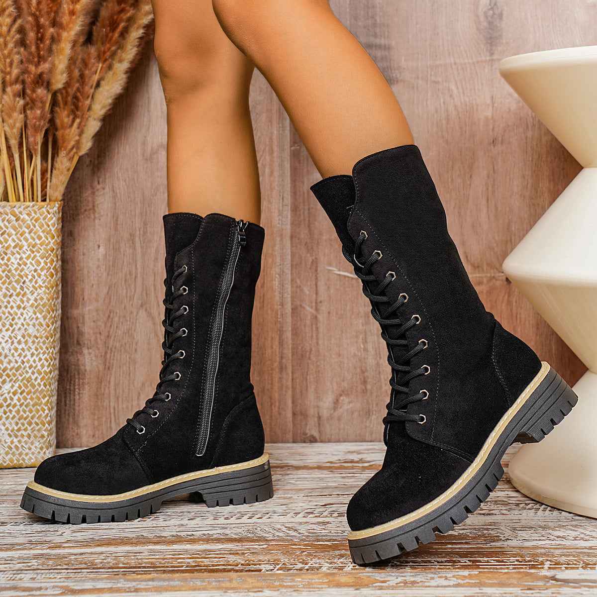 Women's Long Tube Thick Bottom Martin Boots