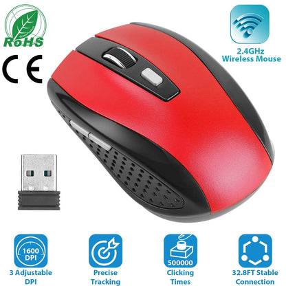 2.4G Wireless Gaming Mouse Optical Mice WIth Receiver 3 Adjustable DPI 6 Buttons For PC Laptop Computer Macbook - DropOnline.co