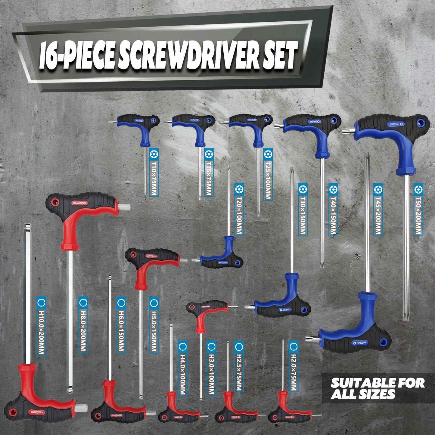 16-Piece Professional Hex Key Set