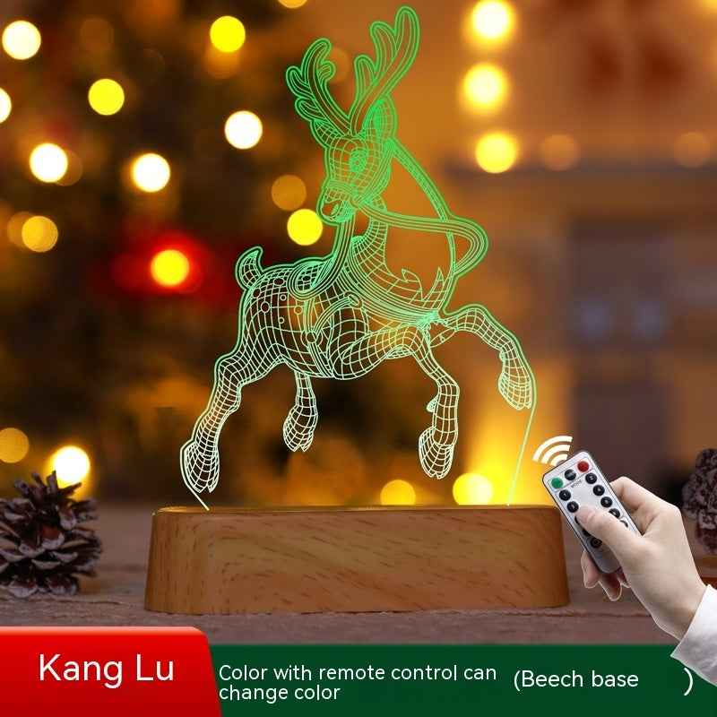 Christmas 3D Acrylic LED Night Light - Decorative Lamp Holiday Gift for Kids & Home - DropOnline.co