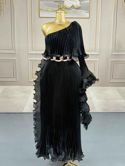 Fashionable One-shoulder Elegant Evening Dress