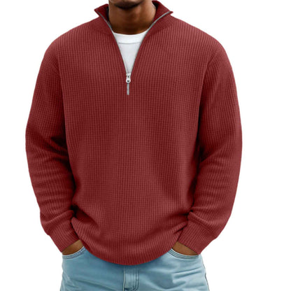 Men's Hoodie Waffle Knit Pullover