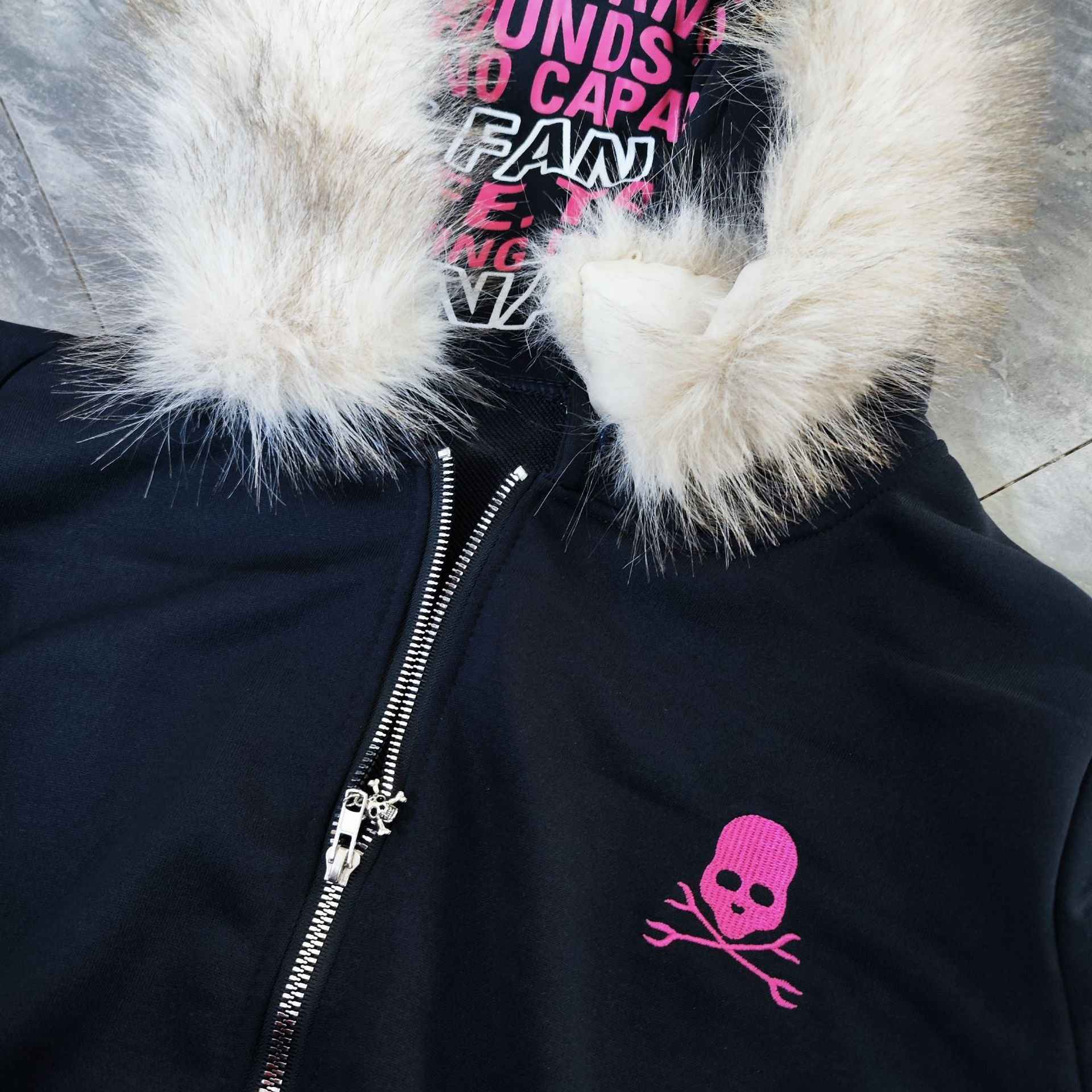 Women's Loose Gothic Skull Hoodie Coat