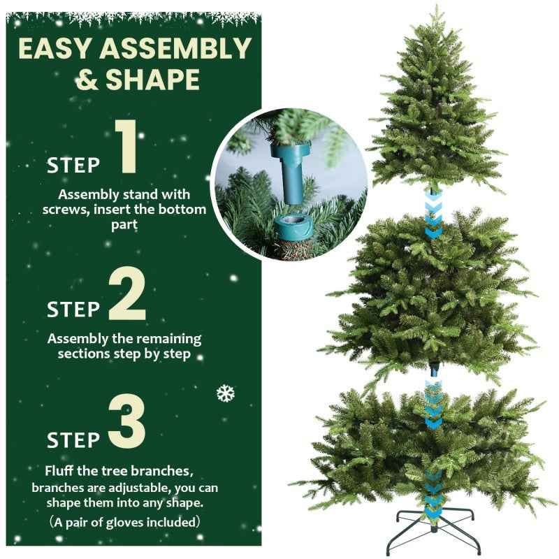 7ft PE/PVC Mixed Christmas Tree - Premium Holiday Decoration - DropOnline.co